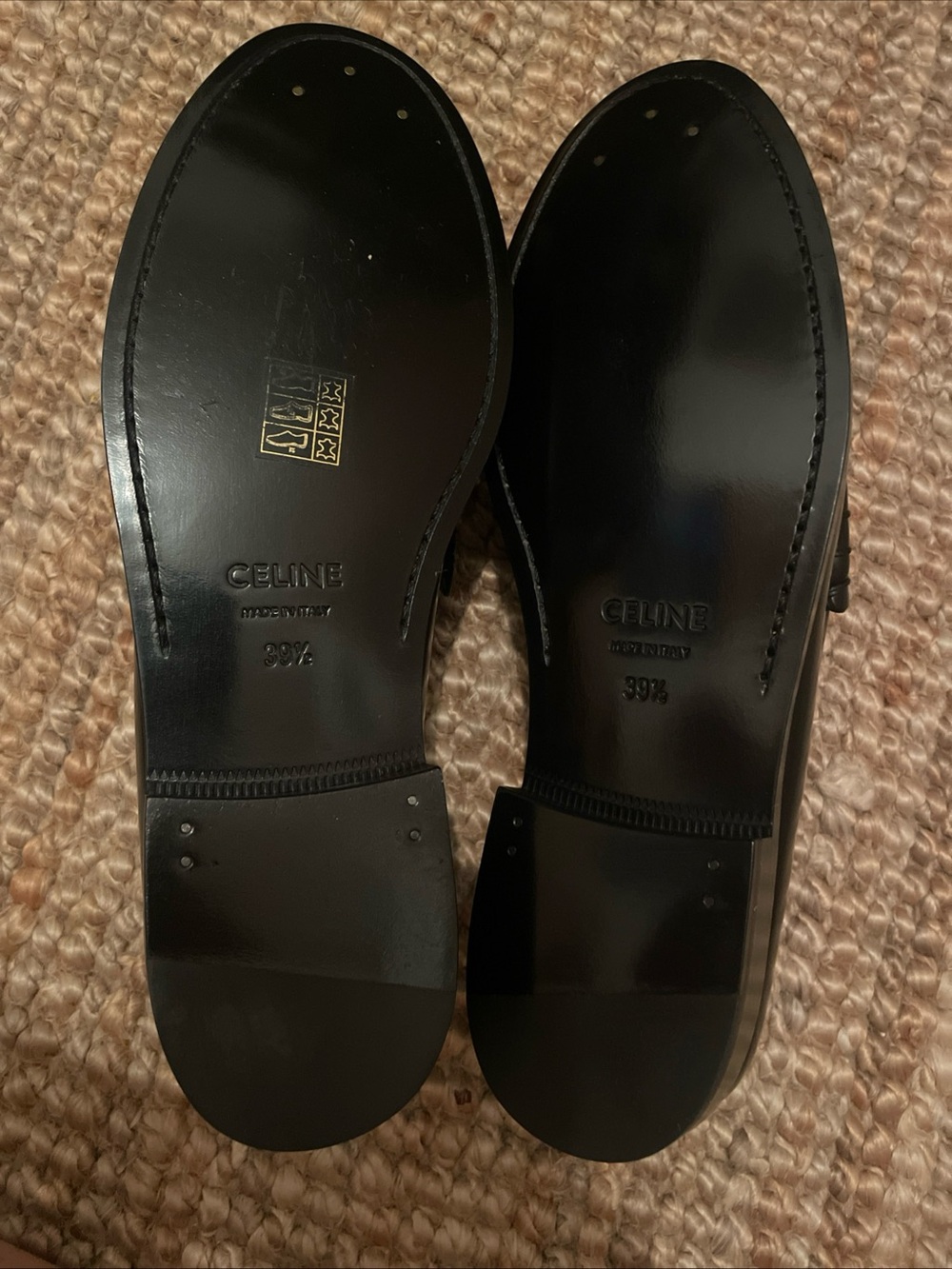 Celine Black Leather Penny Loafers - Women's Flats - 39.5 - Picture 2 of 4